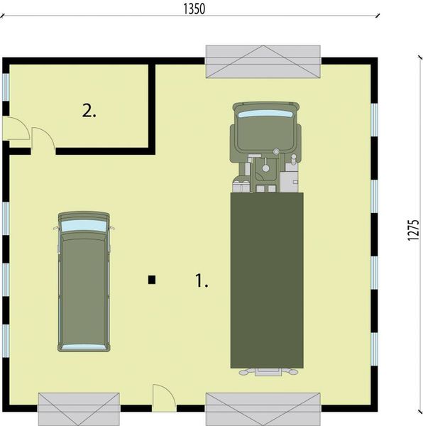 Parter projektu G235 budynek gospodarczy
