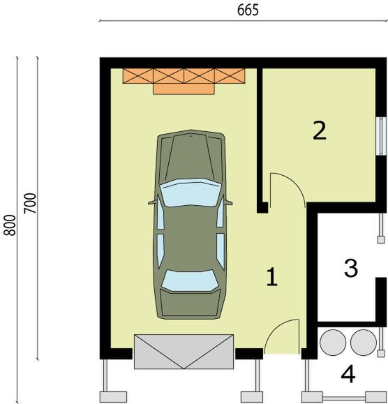 Parter projektu G21A budynek gospodarczy