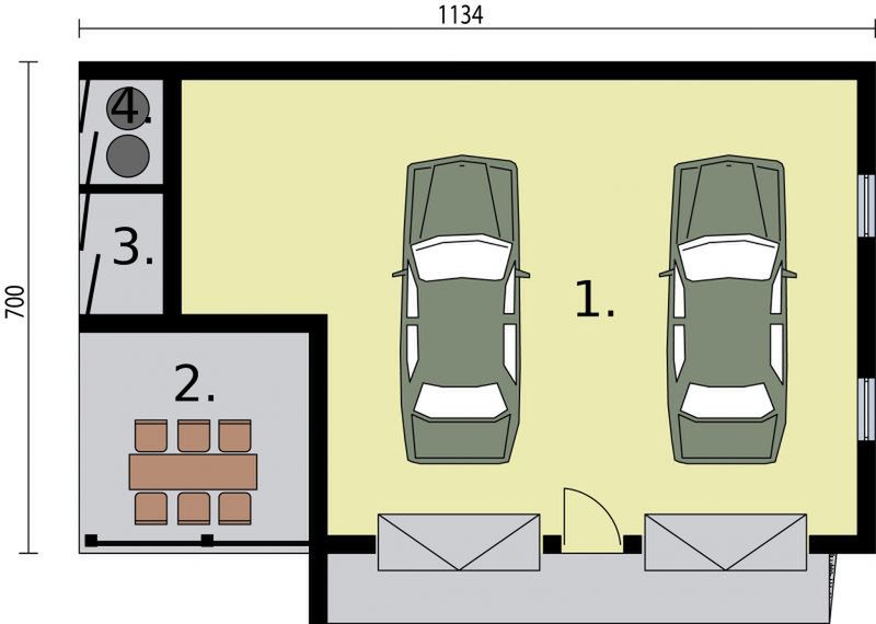 Parter projektu G252 budynek gospodarczy