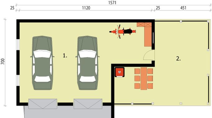 Parter projektu G246 budynek gospodarczy