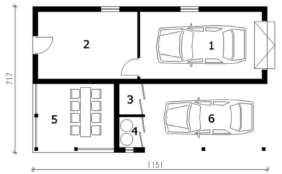 Parter projektu G167 budynek gospodarczy