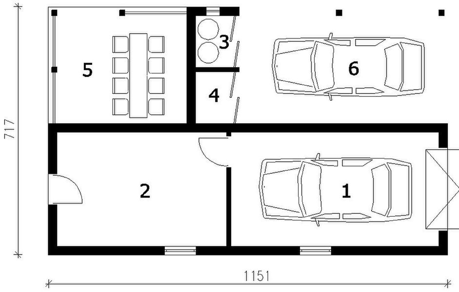 Parter projektu G168 budynek gospodarczy