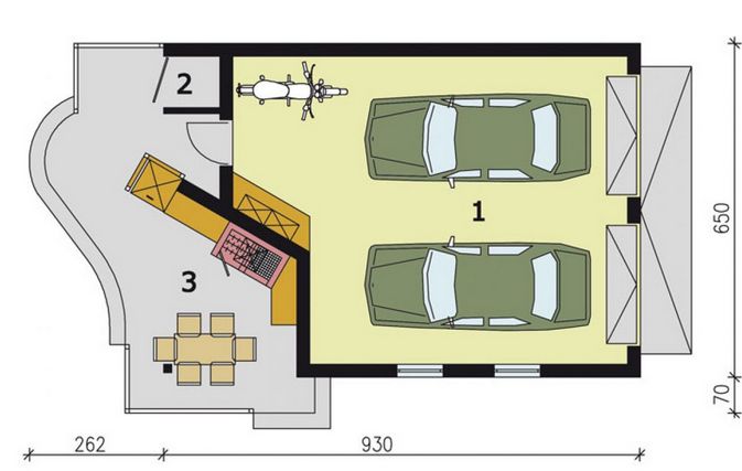 Parter projektu G190 budynek gospodarczy