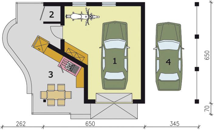 Parter projektu G191 budynek gospodarczy