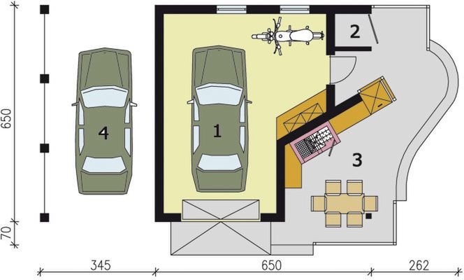 Parter projektu G192 budynek gospodarczy