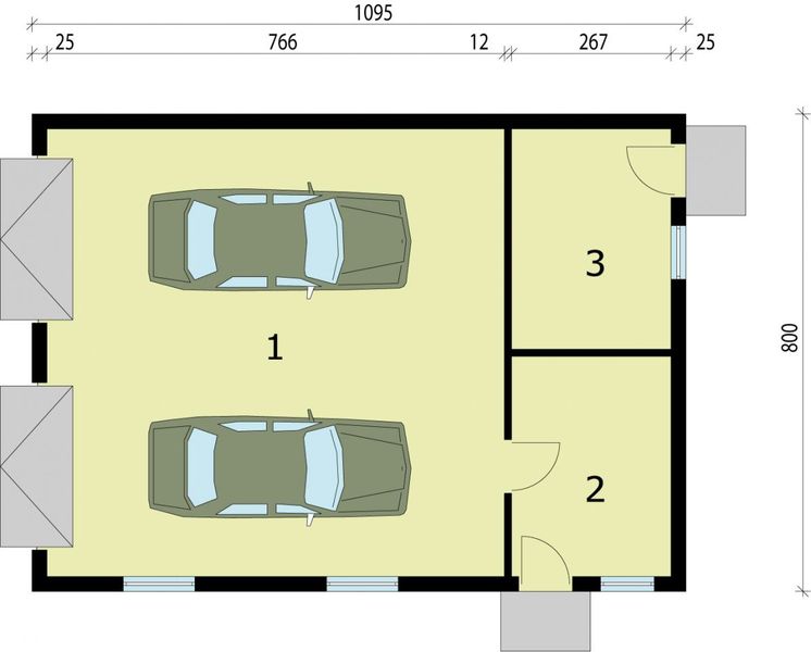 Parter projektu G202 budynek gospodarczy