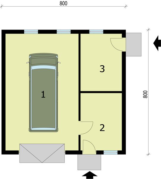 Parter projektu G208 budynek gospodarczy