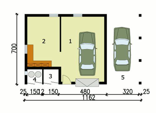 Parter projektu G119 budynek gospodarczy