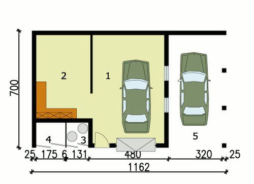 Parter projektu G120 budynek gospodarczy