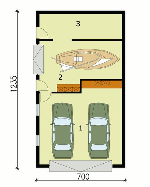 Parter projektu G128 budynek gospodarczy