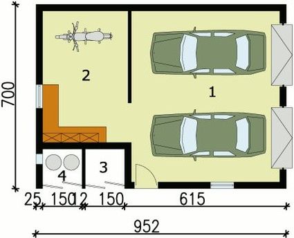 Parter projektu G133 budynek gospodarczy