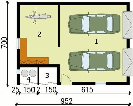 Parter projektu G134 budynek gospodarczy