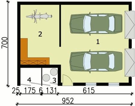 Parter projektu G135 budynek gospodarczy