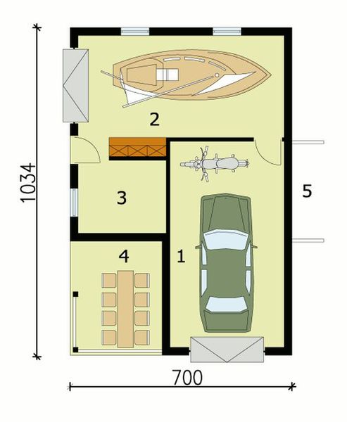 Parter projektu G137 budynek gospodarczy