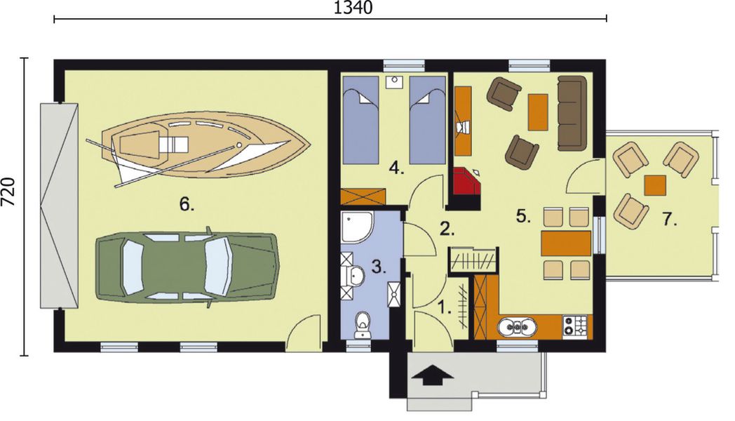 Parter projektu GM2 budynek gospodarczy