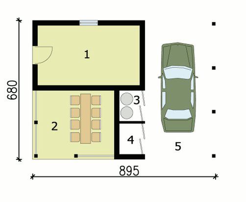 Parter projektu G153 budynek gospodarczy