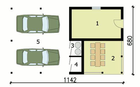 Parter projektu G154 budynek gospodarczy