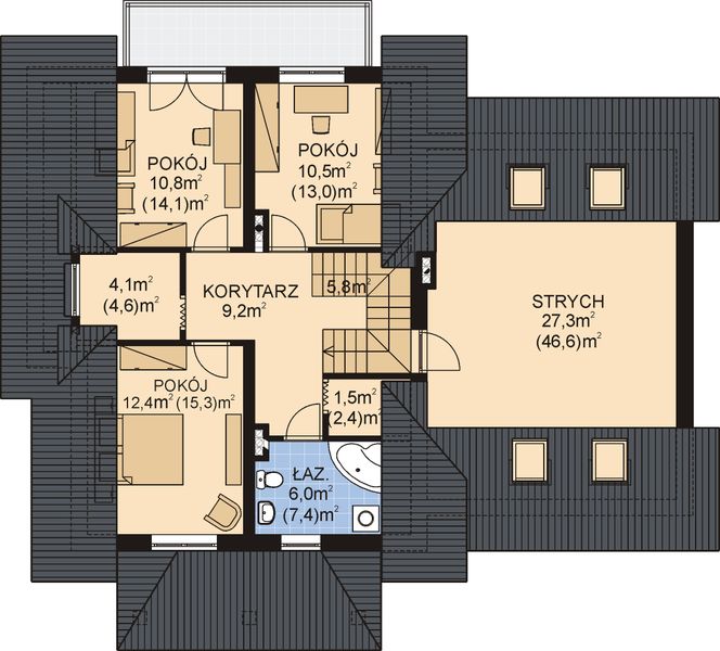 Poddasze projektu APS 075 + 2G
