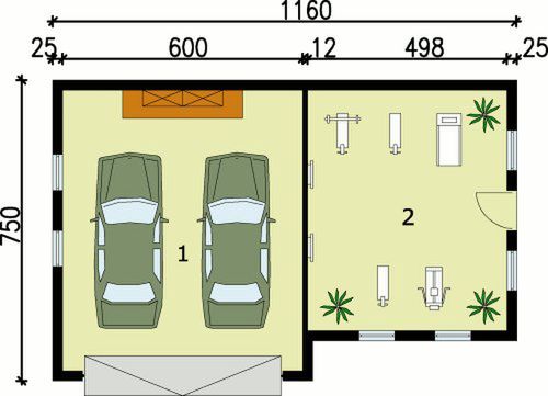 Parter projektu G71 budynek gospodarczy