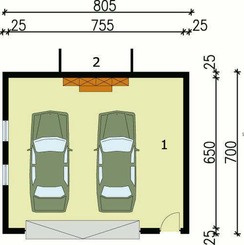Parter projektu G79 budynek gospodarczy