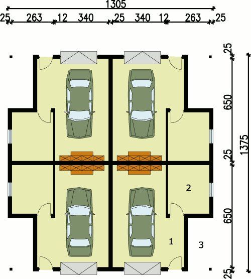 Projekt budynku gospodarczego G90 budynek gospodarczy - rzut parteru, dom liczy 0 pokoje, 0 łazienki i wc