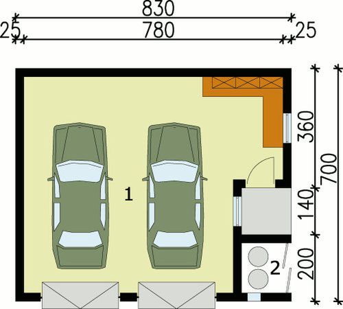Parter projektu G97 budynek gospodarczy