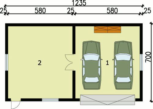 Parter projektu G99 budynek gospodarczy