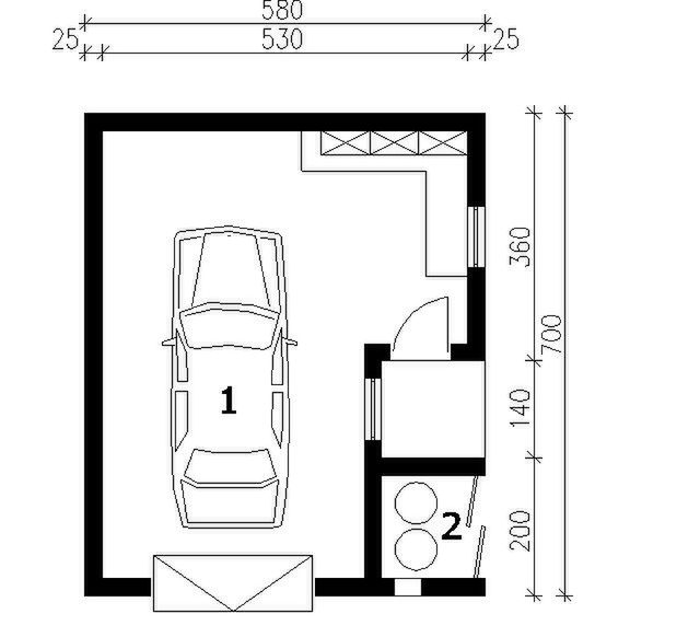 Parter projektu G101 budynek gospodarczy