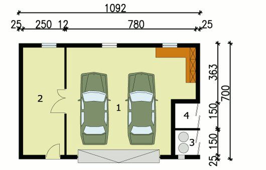 Parter projektu G103 budynek gospodarczy