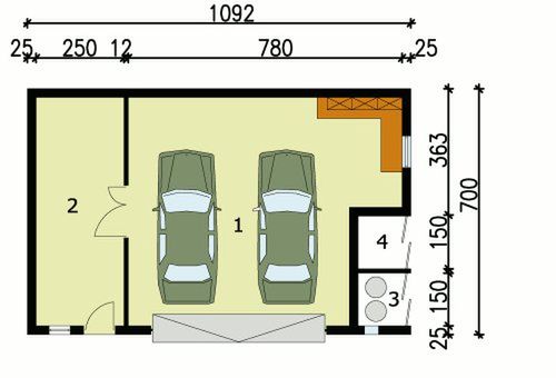 Parter projektu G104 budynek gospodarczy