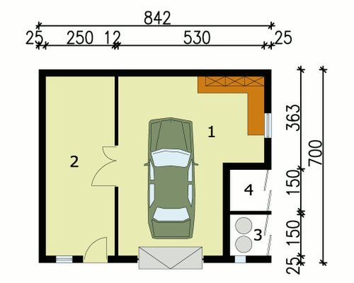 Parter projektu G107 budynek gospodarczy