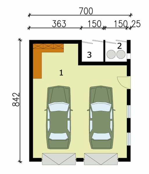 Parter projektu G110 budynek gospodarczy