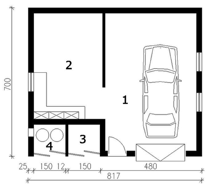 Parter projektu G115 budynek gospodarczy
