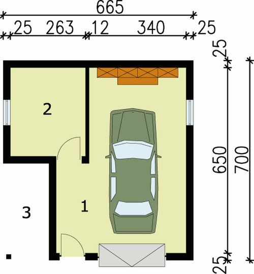 Parter projektu G23 budynek gospodarczy