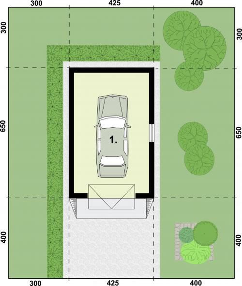 Parter projektu G26 budynek gospodarczy