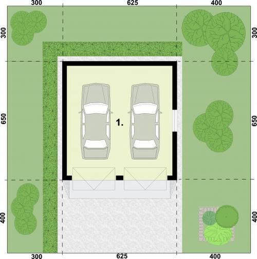 Parter projektu G27 budynek gospodarczy