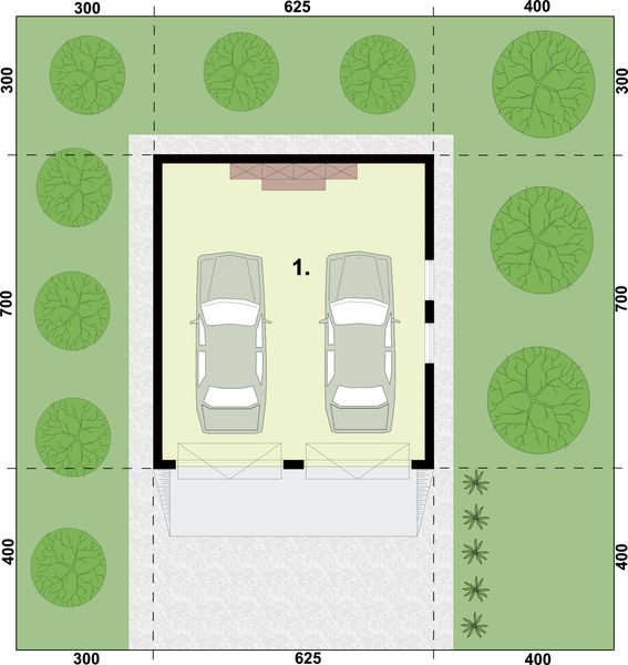 Parter projektu G32 budynek gospodarczy