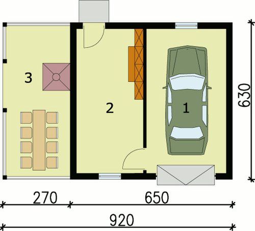 Parter projektu G37 budynek gospodarczy