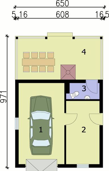 Parter projektu G57 budynek gospodarczy