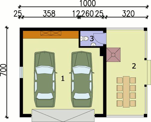 Parter projektu G59 budynek gospodarczy