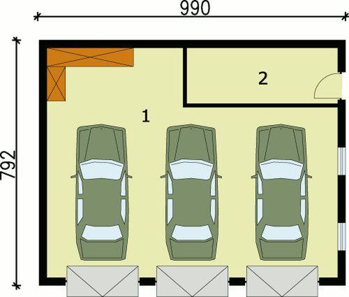 Parter projektu G62 budynek gospodarczy