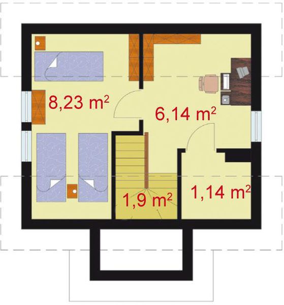 Poddasze projektu Lima dom letniskowy z poddaszem