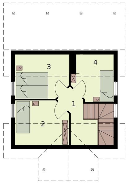 Poddasze projektu Orlean 4 dom letniskowy z poddaszem
