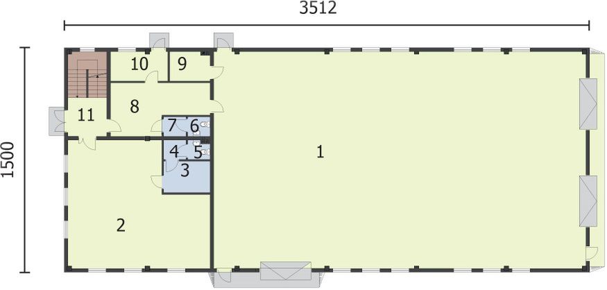 Parter projektu G267 garaż trzystanowiskowy z pomieszczeniami gospodarczymi