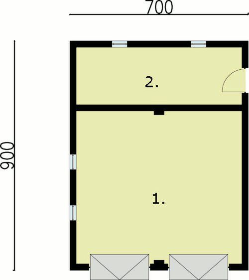 Parter projektu G1 budynek gospodarczy
