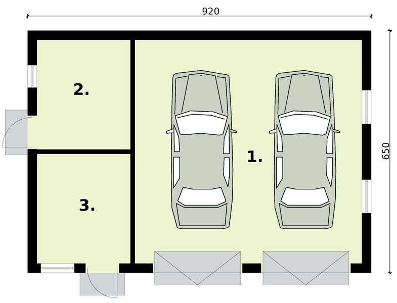 Parter projektu G3 budynek gospodarczy