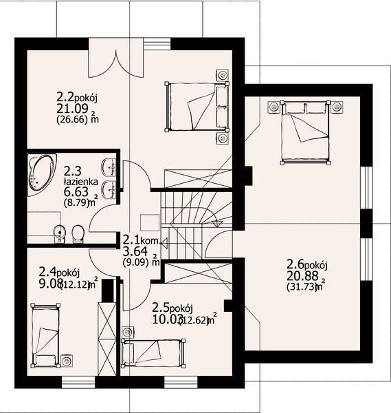 Poddasze projektu Gładczyn 9