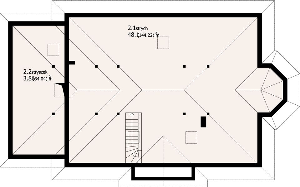 Poddasze projektu Zadębie 72 dws