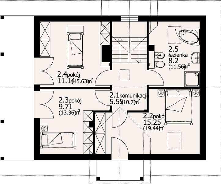 Poddasze projektu Milicz 9 dw