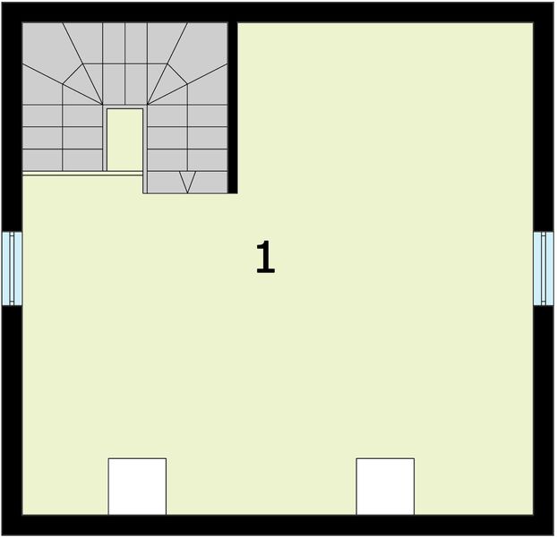 Poddasze projektu G297 garaż jednostanowiskowy z pomieszczeniem gospodarczym i poddaszem użytkowym